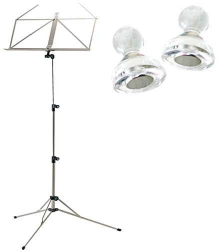 K&M 100/5 Notenpult Notenständer Nickel + keepdrum Magnete 2 St.