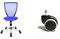 Topstar 71487S18 Titan Junior, Schreibtischstuhl, blau & 6991 Rollenset, Hartbodenrollen für Bürostuhl, Rollenset = 5 Rollen für Schreibtischstuhl, schwarz, Stiftgröße 10mm, Durchmesser 50mm