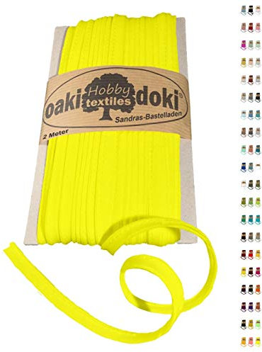 Sandras-Bastelladen Oaki Doki Paspelband/Biesenband Tricot de Luxe Jersey 2m Ø 3mm 954-Neongelb