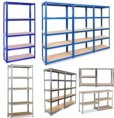 Étagère murale à 5 niveaux pour charges lourdes - 200 x 100 x 50 cm - Charge maximale : 875 kg - Bleu