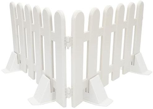 Angoily 2 Pcs White Plastic Fence 50 x 30 cm Picket Fence for Christmas Tree Garden Border Edgings Lawn Flowerbeds Plant Borders Landscape Xmas Wedding Party Decoration