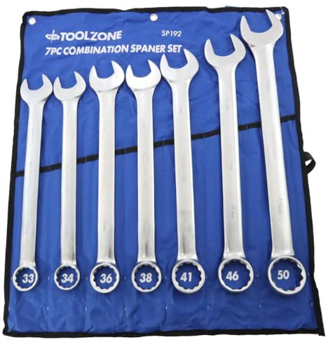 Jumbo Large Metric 3 Way Spanner Wrench Set 33-50mm Plant Farm HGV Garage Tool