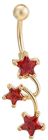 Skcess Piercing Bauchnabel, Piercing Schmuck Bunt Edelstahl Sternform Zitronenquarz Piercing