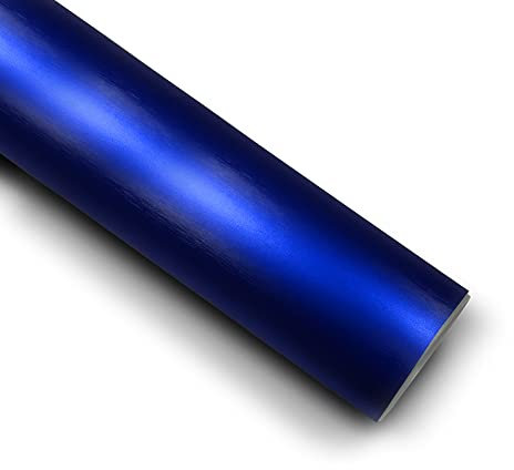 10,66€/m² Matt Chrom Metallic Gebürstet Auto Folie Blasenfrei mit Luftkanäle Car Wrapping (Blau, 1m x 152cm)