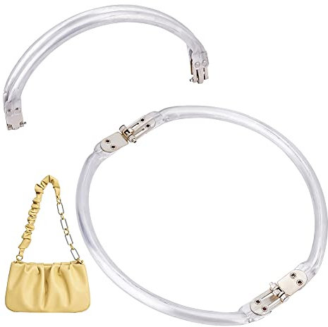 CHGCRAFT 2 Uds Asas de Bolsa de Aluminio En Forma de U Asas de Bolsa de Plata Semicircular Asas de Bolsa de Platino de Repuesto Marco Forma de Arco Monedero Sujetar las Manos Accesorios 9.5x19.5x2cm