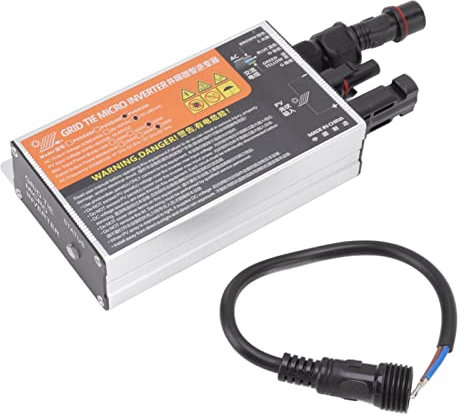 Zerodis Solar Inverter Grid Tie Aluminiumlegierung Tragbarer Sinus-Solar Inverter 18‑60 V Hohe Umwandlungsrate Wasserdicht Grid Tie Inverter für Generationssysteme AC220V(350W)
