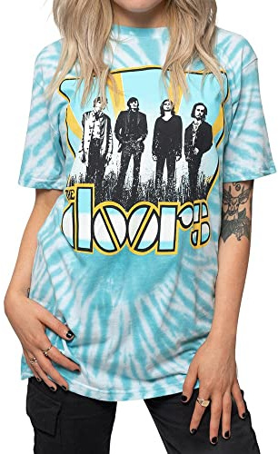 The Doors T Shirt Light My Fire Band Logo Official Unisex Orange Dye Wash