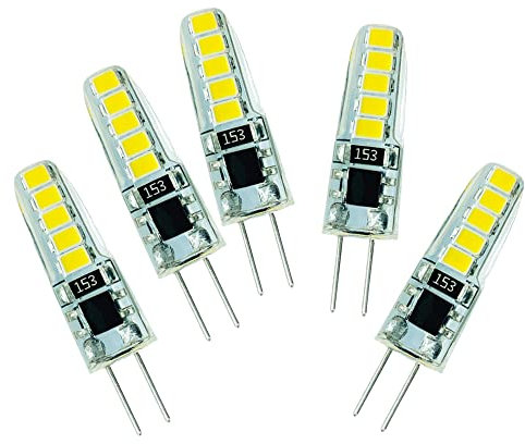 PETITES ECREVISSES 5 G4 LED Bulb 7W Lampadina LED 10 SMD 2835 LED, luce bianca calda, 6000 K, 200 lm, lampadina equivalente a lampada alogena 20 W, AC/DC12 V