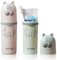 SacJkt Zahnputzbecher Kinder, 2 pcs Zahnbürsten Etui Karikatur Katze Tier Zahnputzbecher Set Zahnbürstenhalter Reise Personalisiert für Junge Mädchen Reisen Camping Schule Zuhause (Weiß, Grün)