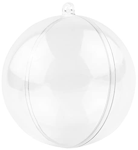 MIKAILE 20 Stück Weihnachtskugeln Transparent 8cm, Kunststoff Christbaumkugeln zum Befüllen, Acrylkugeln Weihnachtsbaumkugeln für Christbaumschmuck