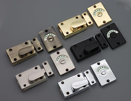 Infinity Decor Vacant and Engaged Indicator Bolt - Zinc Bathroom WC Privacy Secure Toilet Door Latch Lock (Polished Chrome)