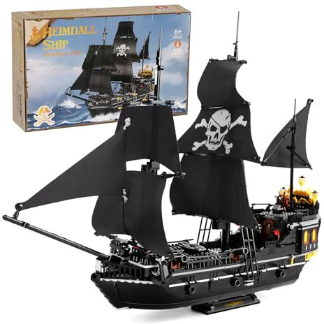 YESHIN Black Pearl Piratenschiff Bausteine Spielzeug Set, 1424 Teiles Segelschiff Piratenschiff Klemmbausteine, Kreatives Geschenkidee für Kinder ab 8+ Jahren und Jugendliche Erwachsene