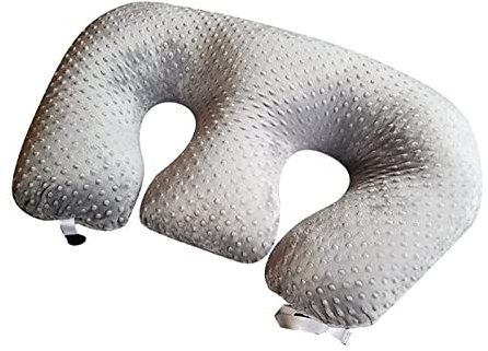 KEAAN Multifunktionales Stillkissen für Zwillinge, Stillkissen für Schwangere, maschinenwaschbar, Baumwollstoff, Doppelstützkissen, Grau