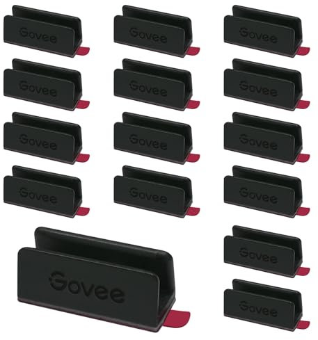 Govee Neon Rope Light 2 Clips, Montagehalterungen für Neon LED Strip H61D5 und H61D3, 20 Neon Clips, Schwarz
