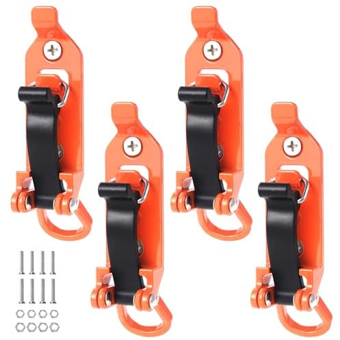 Faankiton 4PCS Roof Rack Mount Kit, Metal Rubber Clamps Shovel Holder Clamp, Quick Release Axe Holder, Orange