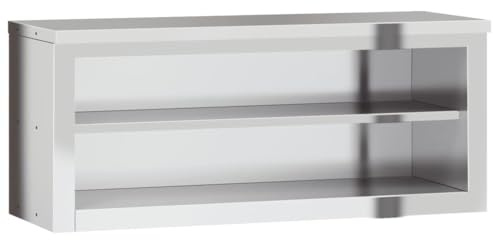vidaXL Küchen-Wandschrank mit Ablage Edelstahl