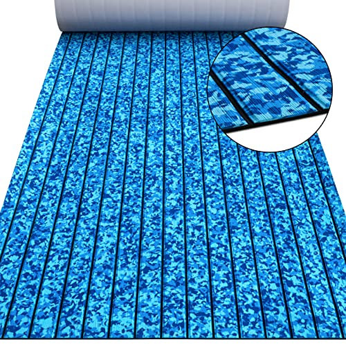 Hzkaicun Tapis Bateau en Mousse Eva Camouflage 120x41cm, Faux Teck Tapis Pont de Bateau, Tapis Bateau Revêtement Sol, Tapis de Sol Piscine, Auto-Adhésif Tapis de Sol Synthétique pour Bateau Yacht