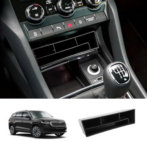 LUWU Kompatibel mit Skoda Karoq Kodiaq 2017-2023 Mittelkonsole Armlehnen Aufbewahrungsbox Handschuhfach Organizer Auto RS Sportline 2023 Zubehör Tuning Karoq Kodiaq Zubehör