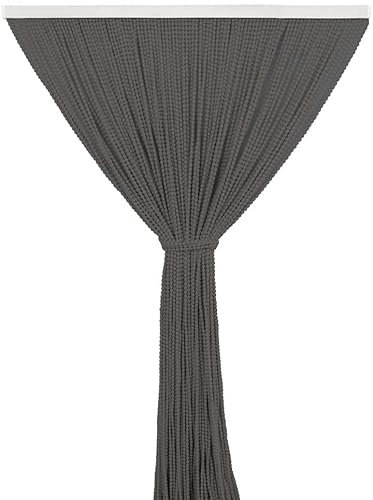 Generico Tenda Antimosche per Porta Finestra a Pannello con Telaio in PVC, in più Colori, Moschiera con Corde a Pallini per Esterno Interno Fili a Caduta (Grigio, 100x220)