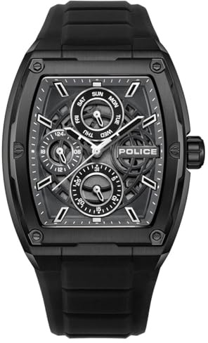 Police Creed Herrenuhr Quarz Edelstahl 42 mm Schwarz