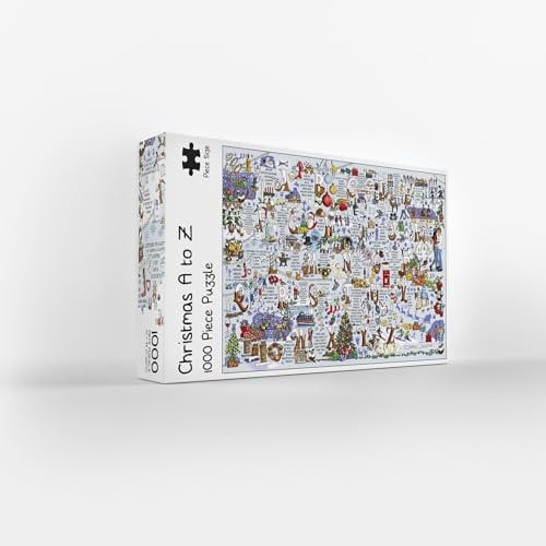 Christmas A to Z 1000 Piece Jigsaw Puzzle; Emma Joustra art Collection; Eco-Friendly, Gift for Adults & Families