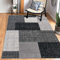 Taracarpet Kurzflor Designer Teppich modern für Wohnzimmer Schlafzimmer Kinderzimmer Design 105 Quadrate grau 160x220 cm