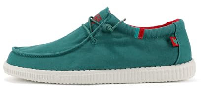 WALK IN PITAS | WP150 Euro Portugal | Mocasines Hombre | Náuticos Casual | Zapatillas de Verano | Zapatos de Hombre Casuales | Zapatos Pitas Hombre | Verde 44