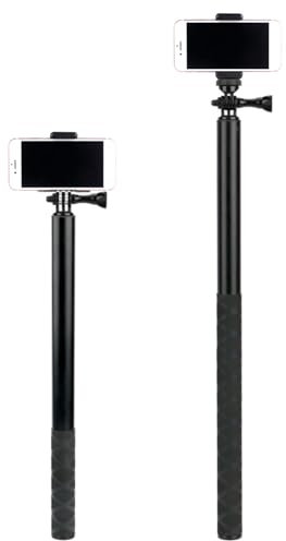 Langer Selfie-Stick, 3 Meter Ausziehbare Stange, Einbeinstativstange 1/4 Zoll Gewinde, Kompatibel für Yi für X3 für für ACT-Serie für Action-Kamera