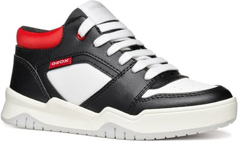 Geox J Perth Boy A, Zapatillas, Black/Red, 37 EU