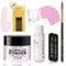 Aokitec Acrylic Nail Kit, Pink Acrylic Powder with Monomer Acrylic Liquid Nail Brush Nail Tools, Portable Nail Kit Acrylic Set for Beginners, Mini Nail Starter Set for DIY Nail Extensions & Carving