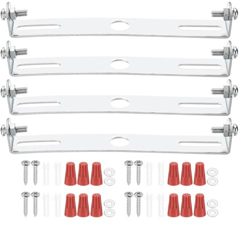 PATIKIL Kit de Support de Fixation Universel pour Luminaire de 120 mm (4,72), 4 Ensembles de Barres Transversales de Luminaire de Plafond avec Vis pour Luminaire Mural, Lustre