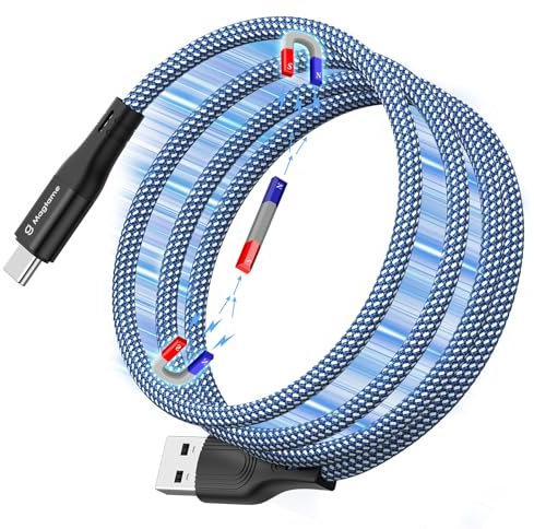 Magtame Cable magnético USB-C, cable USB A a USB-C, cable USB C retráctil de 1,5 m, cable de carga rápida tipo C, cable USB-C compatible con Samsung, Pad