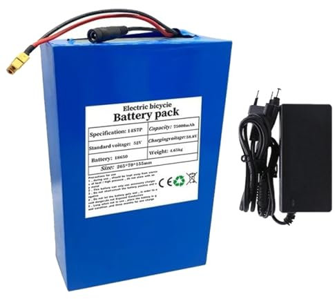 GNIUBBDB Batterie Lithium-ION 52 V 75 Ah 14S7P pour vélo électrique avec Chargeur et Protection BMS intégrée, idéale pour Moteur de vélo électrique 200-1500 W XT60 Plug