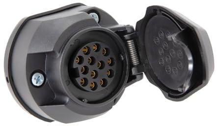 Woola Anhängersteckdose 13 Polig mit Dichtung,Wasserdicht Anhaengerkupplung Steckdose 13 Poliger,KFZ Steckdose 12V 13 Polig,Anhaengersteckdose Dreizehnpolig für Anhänger