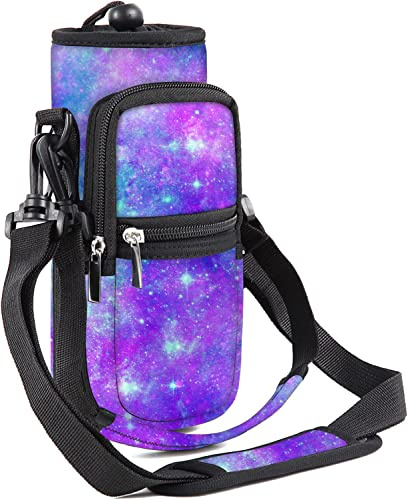 Mibbxea 40oz Wasserflaschenhalter Tragetasche – Isolierte Flaschentasche mit Gurt,Trinkflaschenhalter für Fitness,Camping,Spaziergänge,Radfahren,Wandern,Outdoor-Aktivitäten (Sternenhimmel)