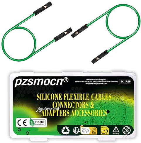 pzsmocn Silicone Flexible Jumper Wires Breadboard 24AWG 20cm Long 40 Sets / 120 Pcs for Dupont 2.54 mm Pitch Connector 1-Pin Black Female-Female Header Solderless Electronic Adapter Ribbon Cable