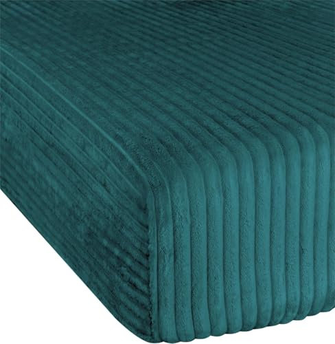 Spannbettlaken aus Streifen-Flanell in verschiedenen Größen für hohe Matratzen | 90-100 cm x 200 cm bis 200 cm x 200 cm Farbe Petrol Größe 180 cm × 200 cm