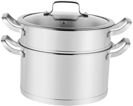 PAMINGONO Großer Edelstahl Dampfgarer 26CM Multifunktionaler Kochtopf Für Kreative Kochrezepte Ideal Für Gesunde Dampfgarmethoden Kapazität Platzsparend Und