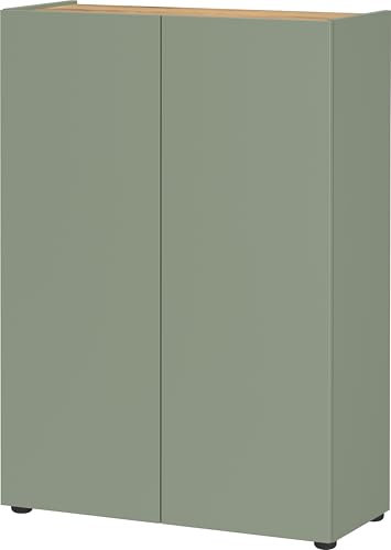 Germania Schuhschrank 1590-629 GW-Alviano, in Taupegrün/Navarra-Eiche-Nb., mit Platz für bis zu 12 Paar Schuhe, 74 x 105 x 33 cm (BxHxT)