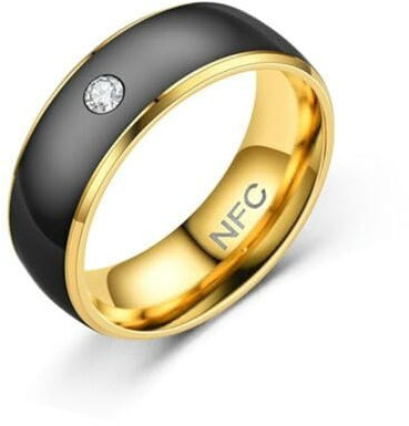 Wearable Connect NFC Smart Ring NFC Fingerring für Android-Telefon Herren-Schwarz & Gold-6