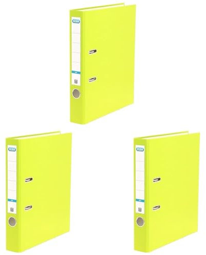 Elba Ordner A4, smart Pro, 5 cm schmal, Kunststoff außen, hellgrün (Packung mit 3)