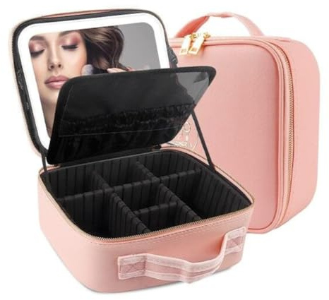 Borsa per cosmetici, organizer portatile per trucco, borsa da donna per cosmetici e trucco con specchio, trousse per il trucco, borsa per cosmetici con specchio, borsa da viaggio - GLAMANIA, Colore
