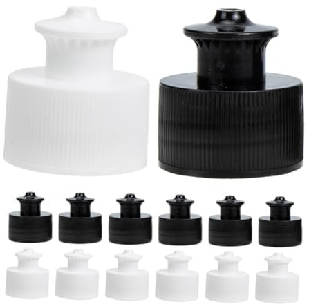 BESPORTBLE 30Pcs Reusable Sports Water Bottle Caps Leak Push Pull Lids for Bottles Fit Replacement Tops for Mineral Water and Sports Bottles