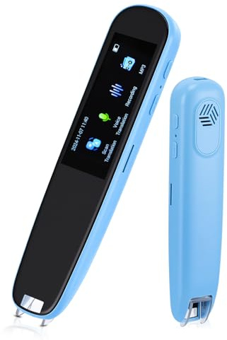 Scan Reader Pen, OCR Digital Translator and Reading Pen For Dyslexia Autism Students, Smart Voice Pen Support 112 Language Voice Translation Offline Scanning Reading for Learning Travel, Blue