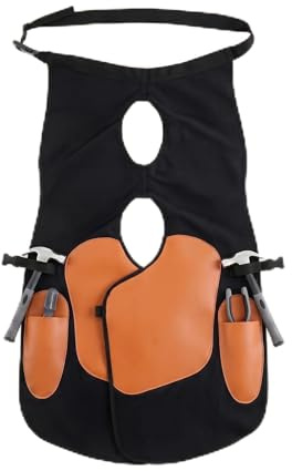Yctze Delantal para cascos, Herramientas de herrador Con Piel de vaca, gamuza, lino Cinturón ajustable Ergonómico Delantal para el cuidado de los cascos Para herrar y cuidar los cascos