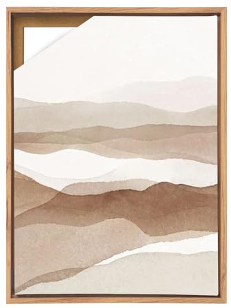 BTSAE Schattenfugenrahmen 40x50 cm, Holzrahmen für Leinwand, MDF Bilderrahmen für Leinwand/Keilrahmen, Leicht abnehmbar für Motivwechsel, Holzfarbe Leinwand Rahmen (Holzfarbe, 40×50cm)