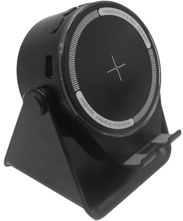 Teron Wireless Induction Audio Bluetooth Speaker, 4-in-1 Design with RGB, Base for 4-13 Phones, Bluetooth 5.1, Instant Play, Perfect Tech Gift (Black)
