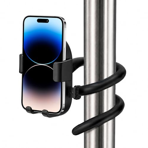 Doafoce Flexibler Handyhalter Schwanenhals Handyhalterung Mobile Halterung | für Fitnessstudio, Laufband, Peloton, Kinderwagen, Einkaufswagen, Fahrrad, Langer Arm für Smartphones