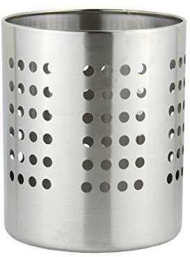 APOLLO THE HOUSEWARES BRAND SS Utensil Holder, Organiser for Cutlery and Utensils, Kitchen Storage, Size:11x11x14 cm, Silver