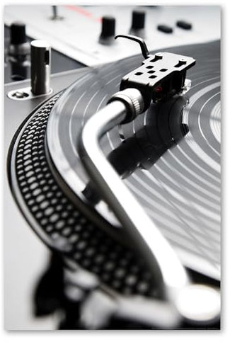 Postereck - 0228 - Turntable, Schwarz Weiss Musik DJ Schallplatte - Wandposter Fotoposter Bilder Wandbild Wandbilder - Poster - 3:2-91,0 cm x 61,0 cm